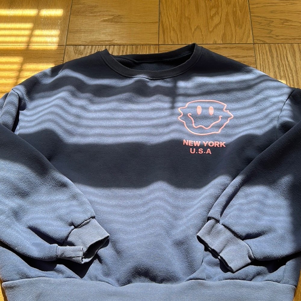 blue crew neck